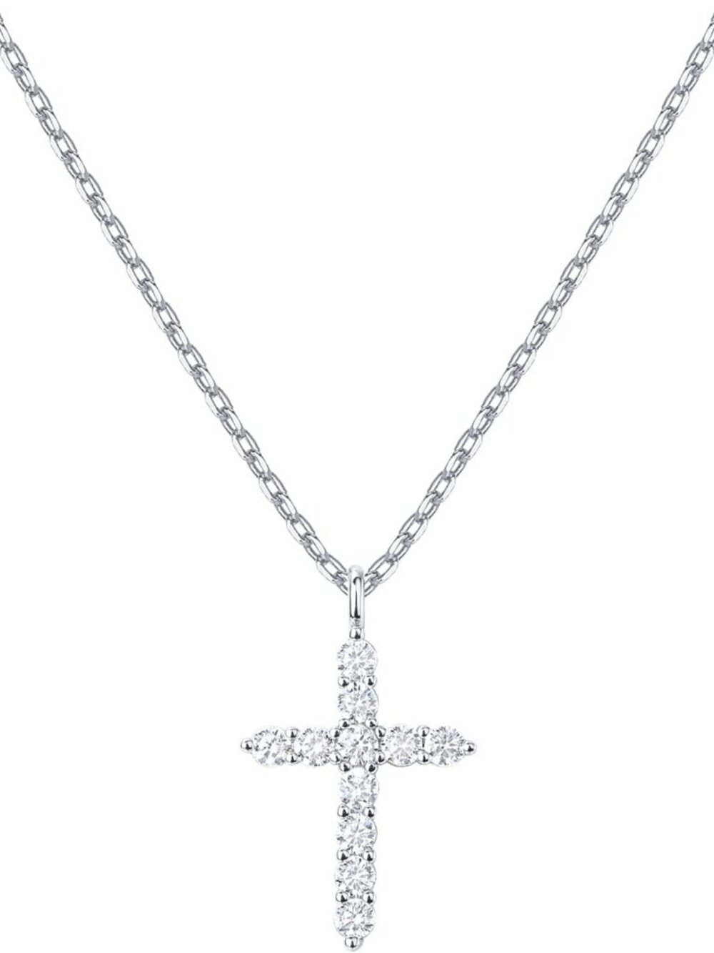 14K Gold Plated Cubic Zirconia Cross Necklace for Women | Cross Faith Pendant Ne